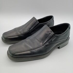 ECCO Helsinki Mens Black Leather Slip On Loafers Dress Shoes Size EU 43 US 10